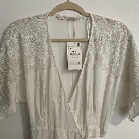 Zara White Embroidered Dress - Picture 4 of 6